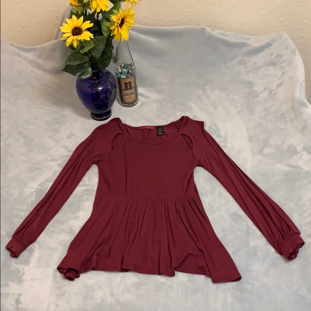 Maroon, BKE XS TOP, BLOUSE